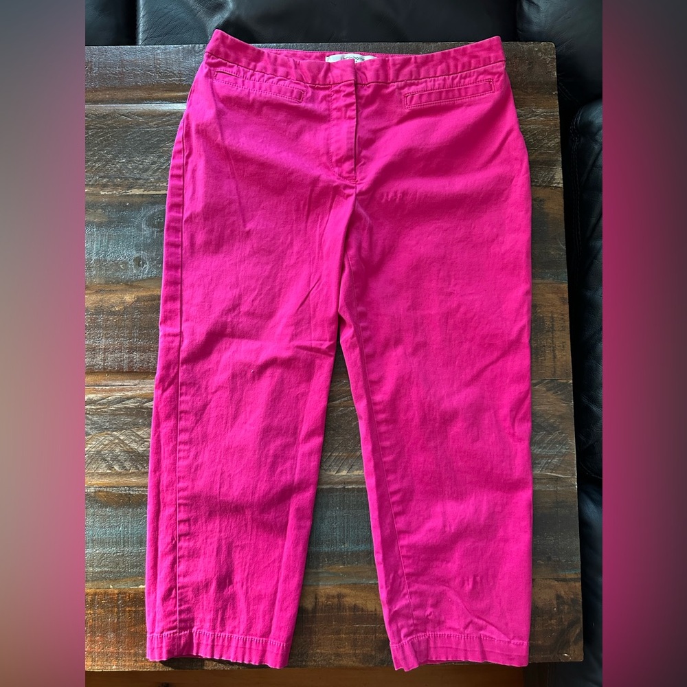 Liz‎ Claiborne Women’s 6P Jackie Pink Cropped Straight Leg Pants | SKU 0552